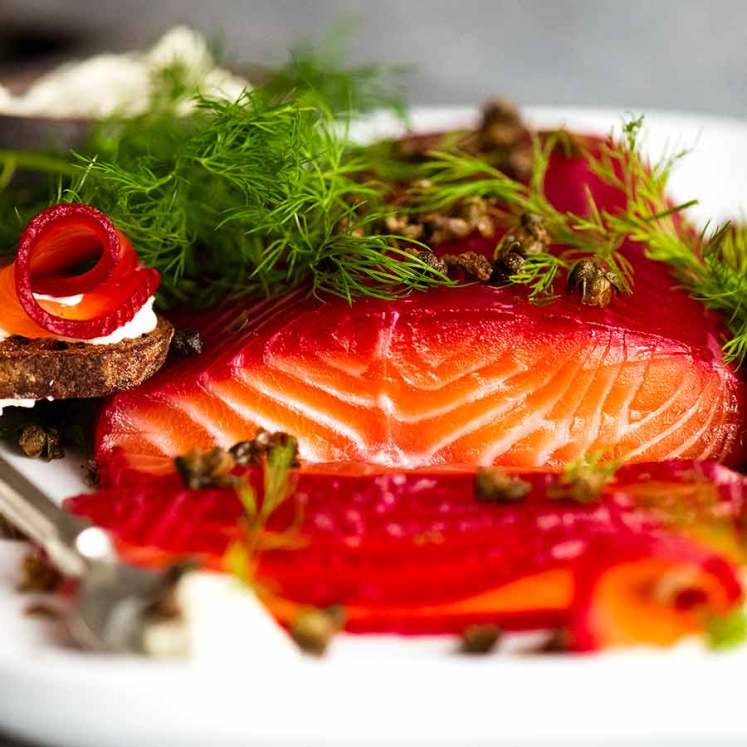 Beetroot Cured Salmon (Gin or Vodka)