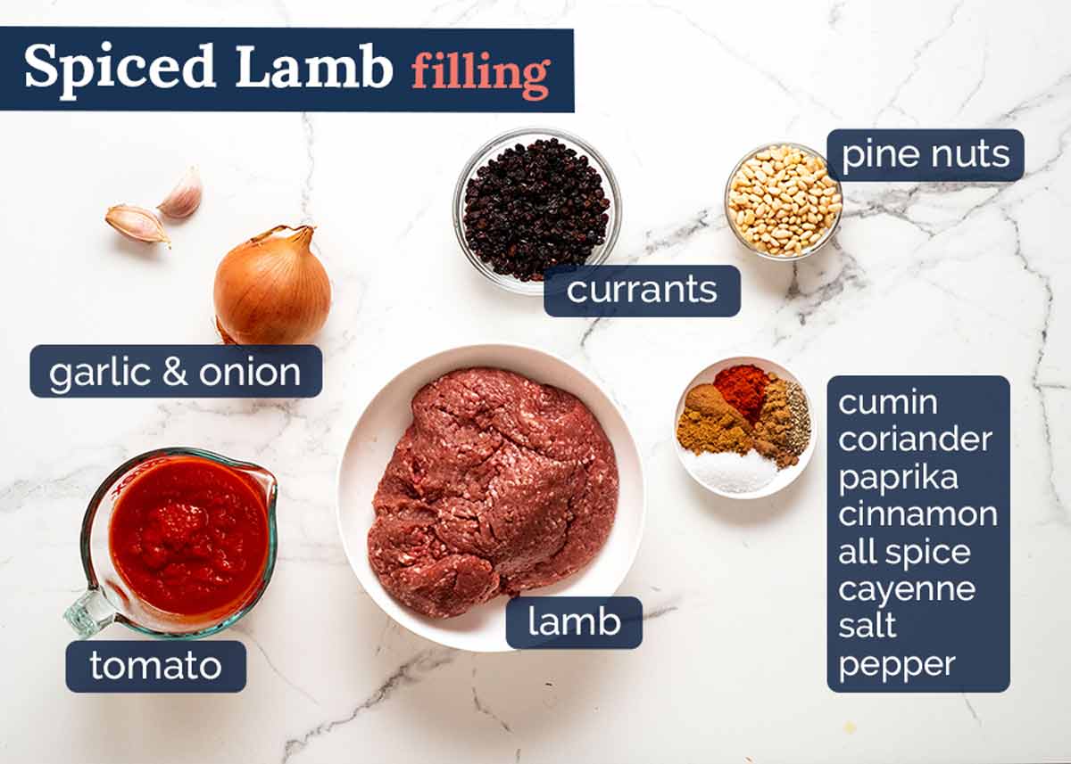 Lamb Borek ingredients