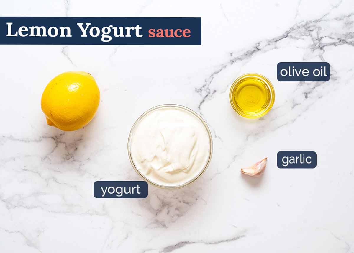 Lemon Yogurt Sauce ingredients for Lamb Borek