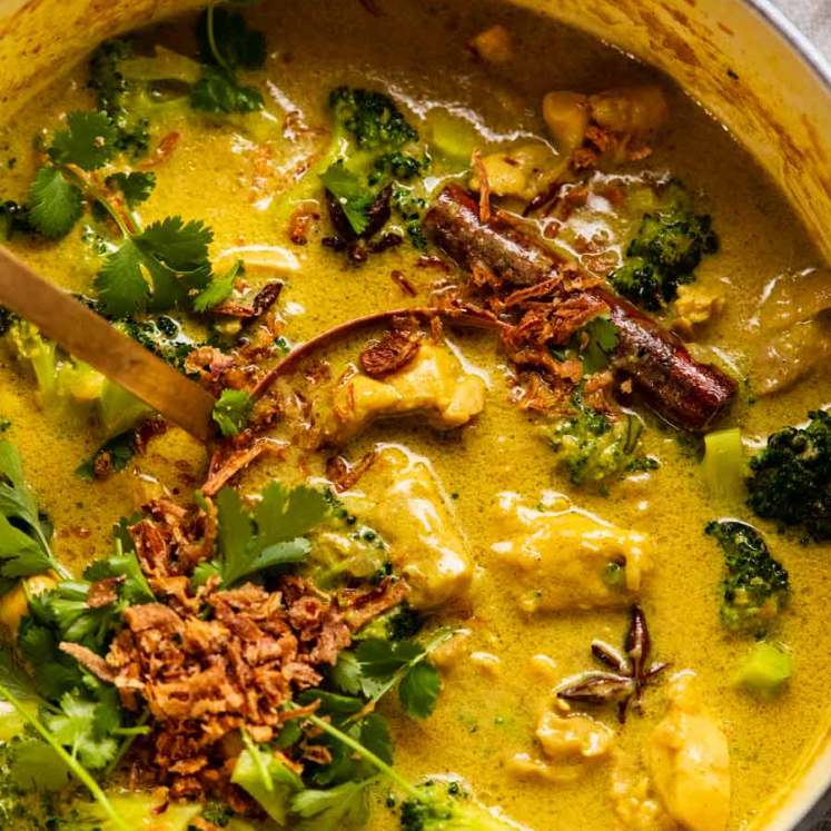 Freshly cooked Coconut chicken curry