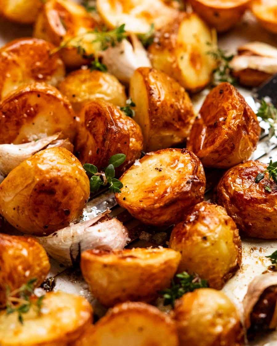 Close up of freshly made Roast potatoes