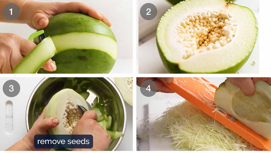 How to cut Green Papaya for Green Papaya Salad (Thai)
