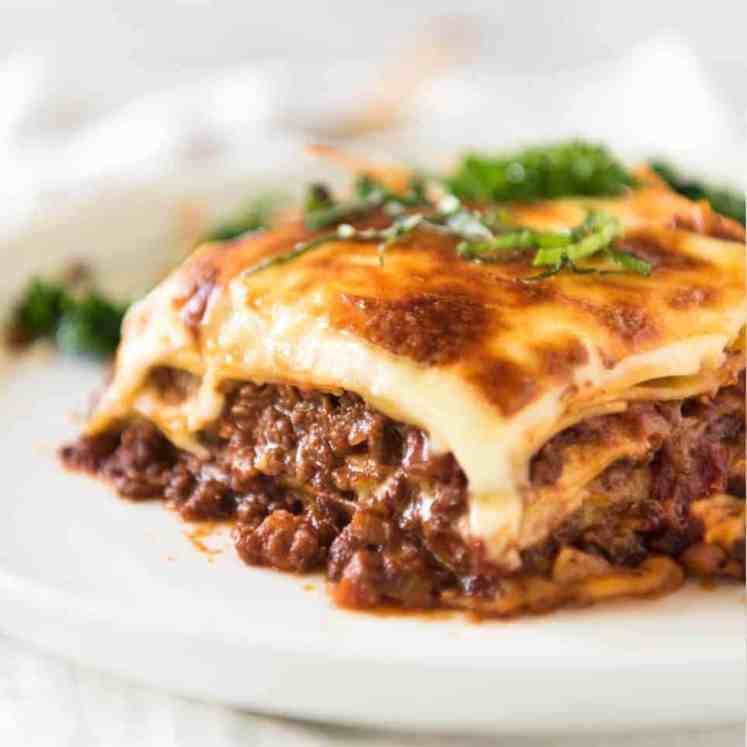 A homemade Lasagna is a thing of beauty! This is a traditional Italian Lasagna, made with a Bolognese Ragu and cheese sauce / béchamel sauce. No ricotta in sight! recipetineats.com