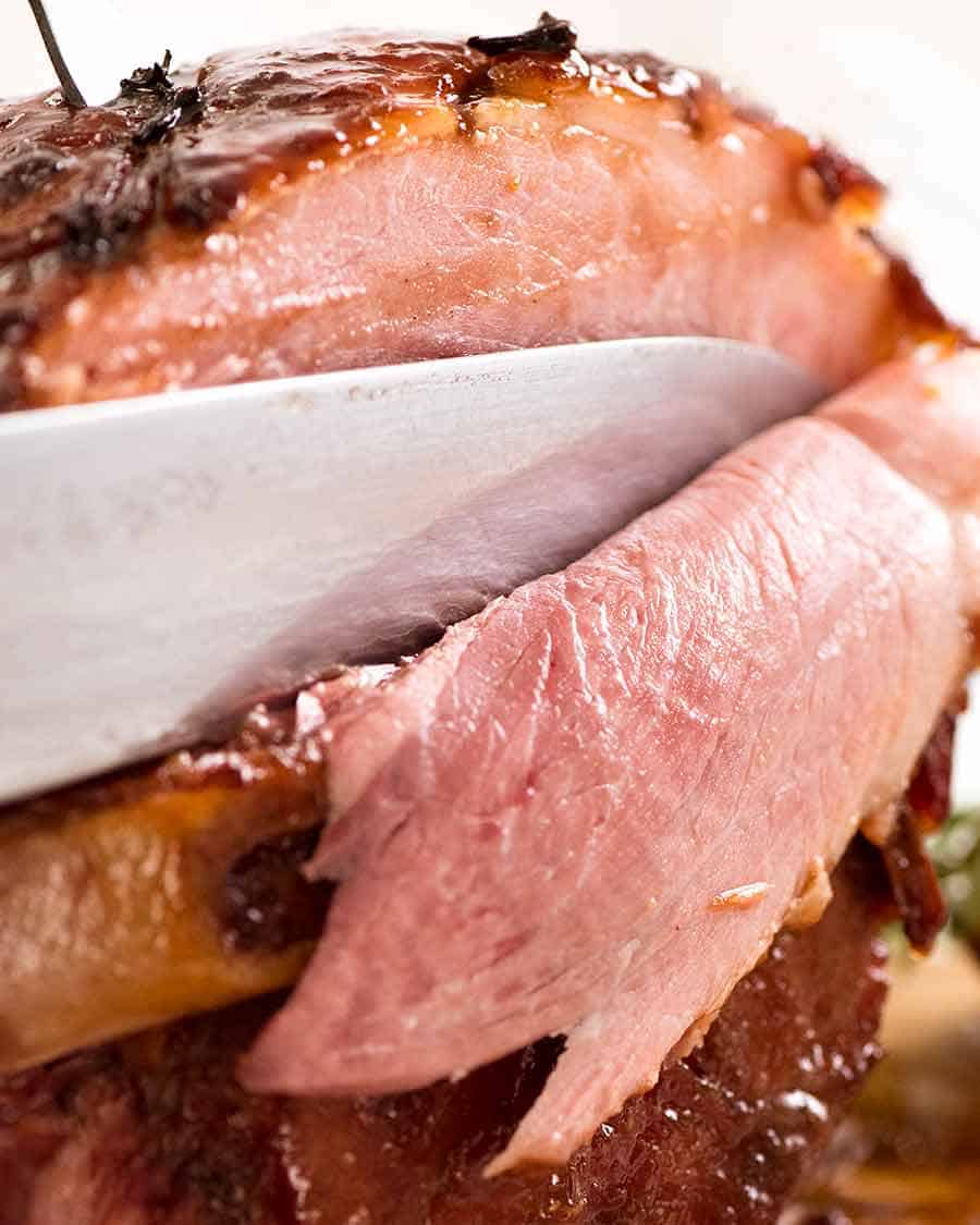 Carving Maple Glazed Ham