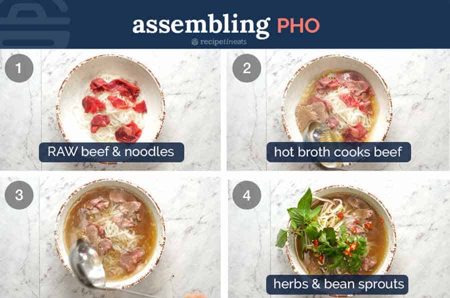 How to assemble pho noodle soup