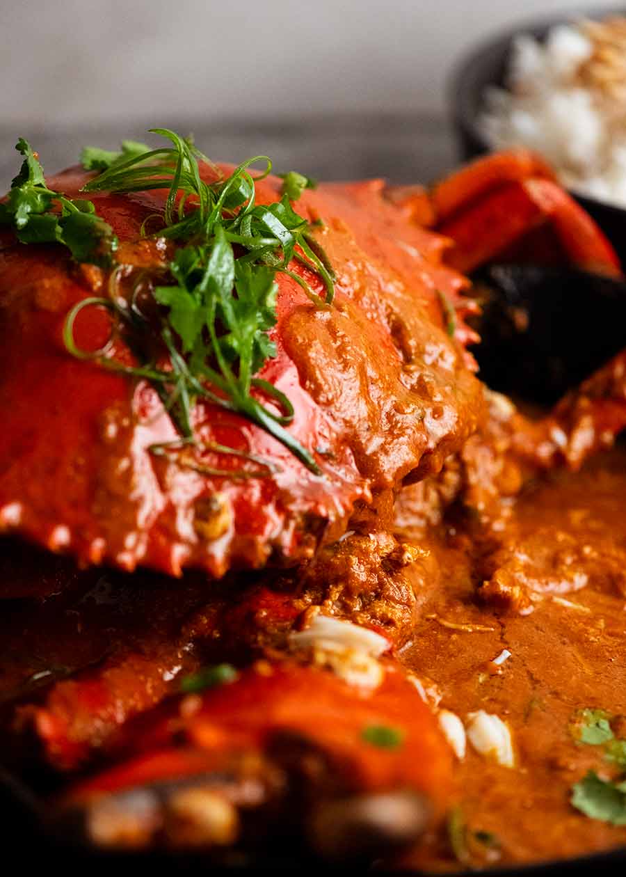 Close up photo of Singapore Chilli Crab